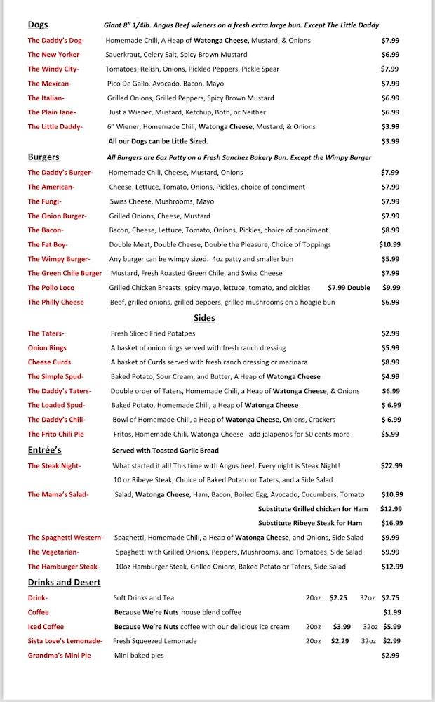 Daddy's Dogs and More Menu image 2